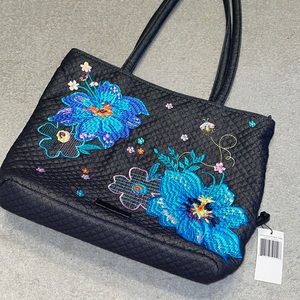NEW! Vera Bradley Iconic Small Vera Tote Embroidered Denim